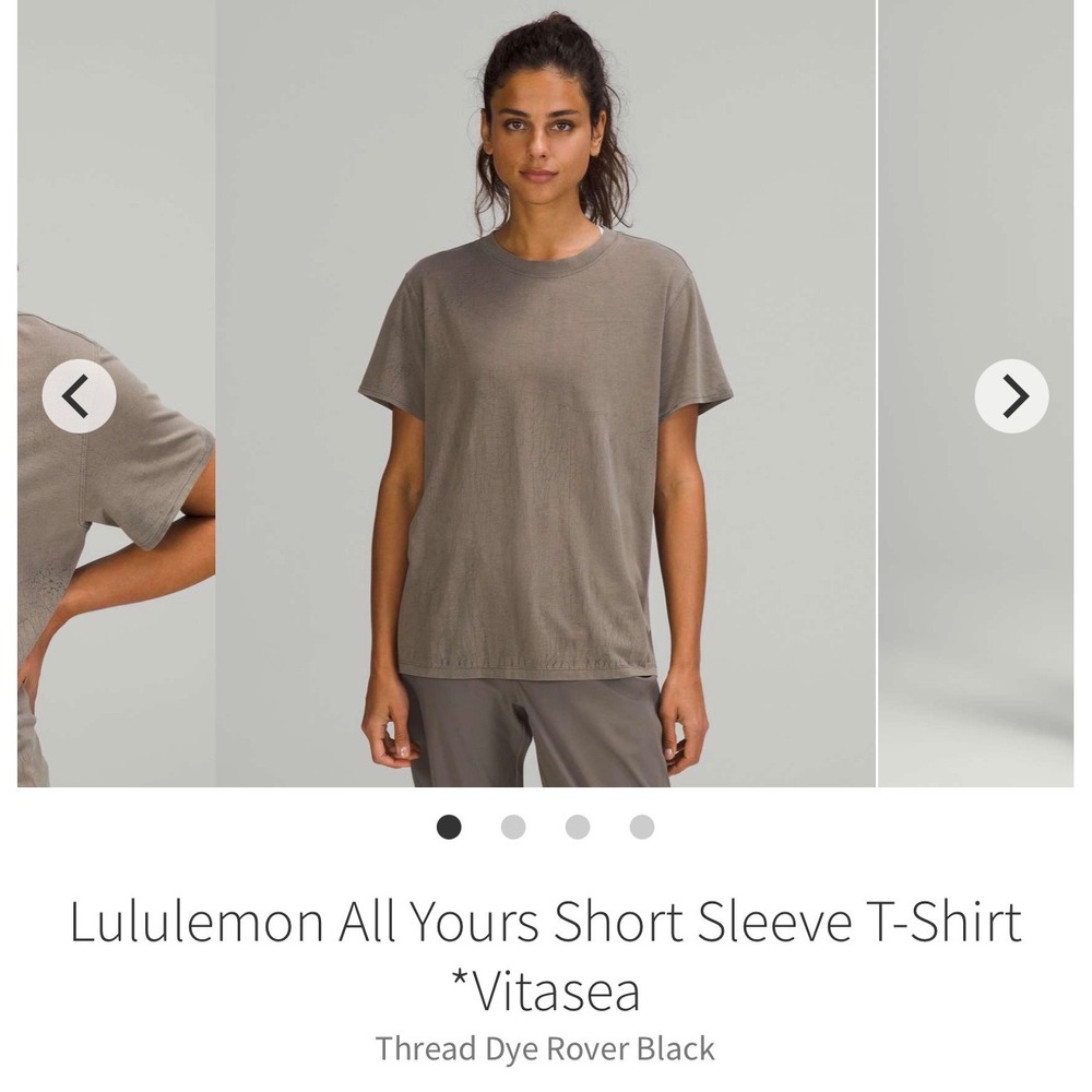 Lululemon All Yours Short Sleeve T-Shirt Vitasea Thread Dye Rover Black Womens